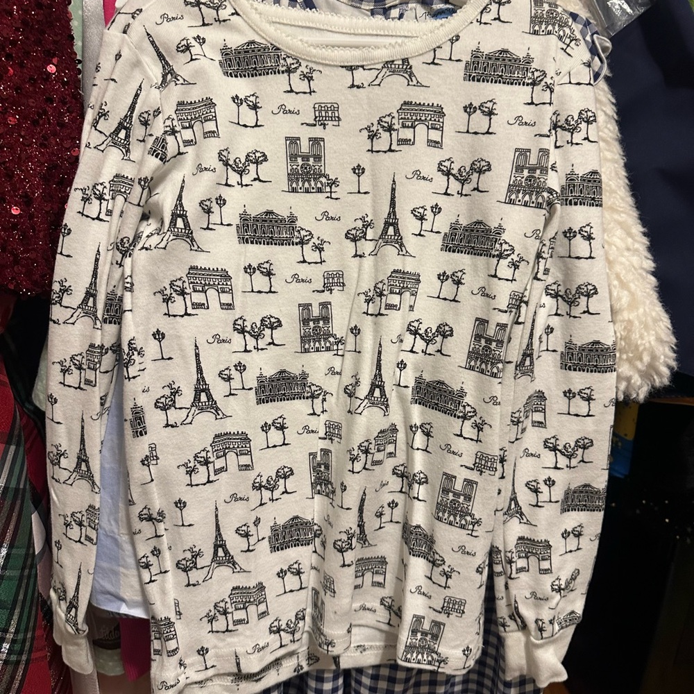 Kids Paris Print Long Sleeve Shirt